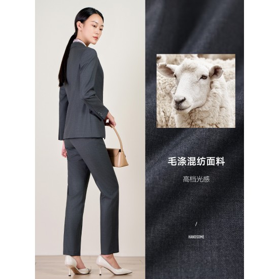 Women's XS Wool Wisteria Suit Jacket Machine Washable Business Commuter Work Clothes New Professional Small Work Jacket