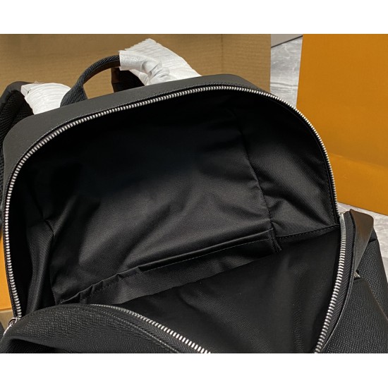 Customized Large Capacity Black Leather Backpack Waterproof Fashionable Unisex Business Travel Laptop Computer Bag Men