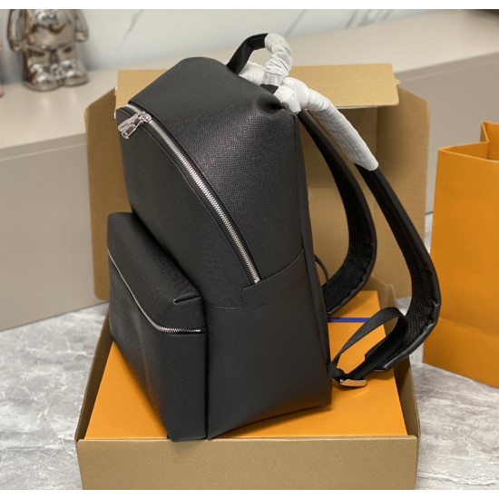 Customized Large Capacity Black Leather Backpack Waterproof Fashionable Unisex Business Travel Laptop Computer Bag Men