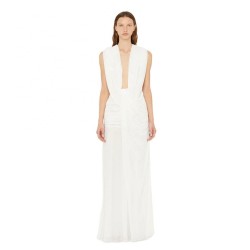 Customization Fine stretch jersey Plunging neckline Draped panels Wedding Dress Ladies Oem Odm Women Clothes Elegant Apparel