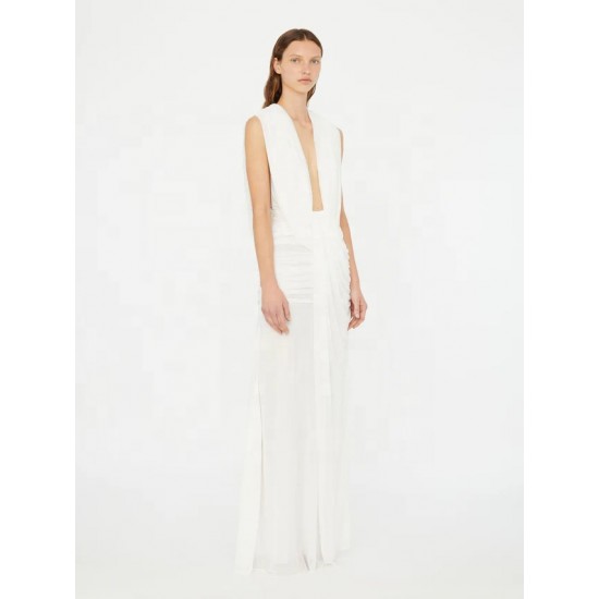 Customization Fine stretch jersey Plunging neckline Draped panels Wedding Dress Ladies Oem Odm Women Clothes Elegant Apparel