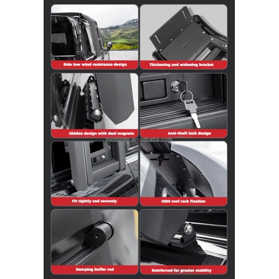 New Design Aluminum Side Foldable Ladder with Lock Climbing Folding Ladder for Haval H9 2025 Car Accessories