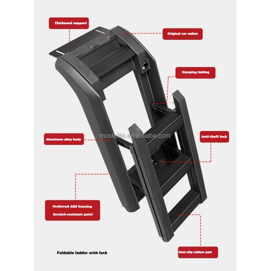 New Design Aluminum Side Foldable Ladder with Lock Climbing Folding Ladder for Haval H9 2025 Car Accessories