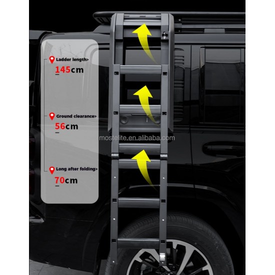 New Design Aluminum Side Foldable Ladder with Lock Climbing Folding Ladder for Haval H9 2025 Car Accessories