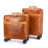 MARRANT Men Genuine Leather Aluminum Carry-on Luggage 18/20 Inch Suit Cases Travel Trolley Luggage Leather Suitcase Luggage