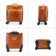 MARRANT Men Genuine Leather Aluminum Carry-on Luggage 18/20 Inch Suit Cases Travel Trolley Luggage Leather Suitcase Luggage