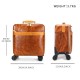 MARRANT Men Genuine Leather Aluminum Carry-on Luggage 18/20 Inch Suit Cases Travel Trolley Luggage Leather Suitcase Luggage