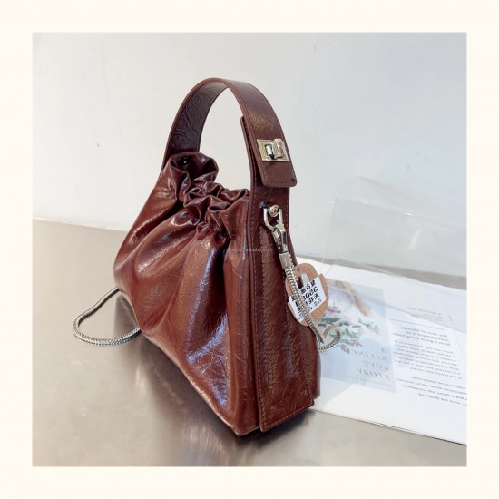 Hand-made Hand-held Cowhide Bag Wine Red Fashion Everything