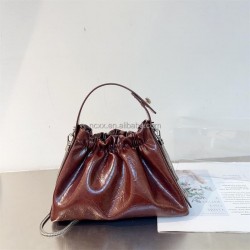 Hand-made Hand-held Cowhide Bag Wine Red Fashion Everything