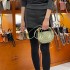 Hand-made Hand-made Green Cross-body Bag with Cow Leather Is Fashionable and Versatile