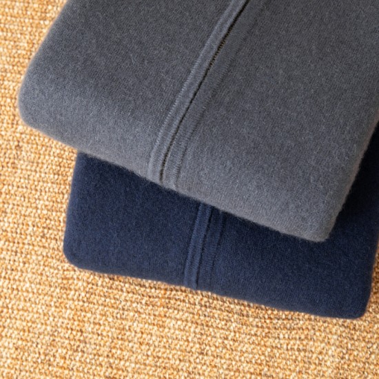 Men's Winter Warm Cardigan with Padded Cashmere Customizable Zipper Pocket Leisure Collar ODM Supply for Business or Leisure