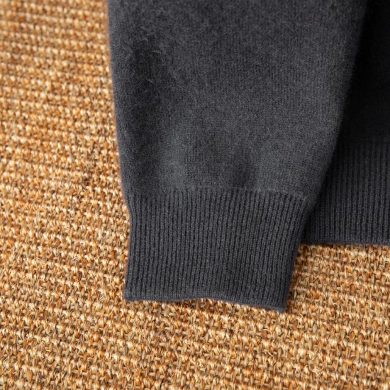 Men's Winter Warm Cardigan with Padded Cashmere Customizable Zipper Pocket Leisure Collar ODM Supply for Business or Leisure