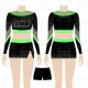DIY Design Black Mesh with  Full Rhinestones Cheer  Uniforms