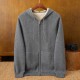 Men's Casual Hoodie 100% Cashmere ODM Sports Thick Cardigan with Simple Pocket and Pattern Decoration for Spring and Winter