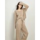 Women's Casual Soft Breathable Cashmere Sweater Set Lady Loose Clothes 2-Piece Set Customized Color Knitted Twin Set for Autumn