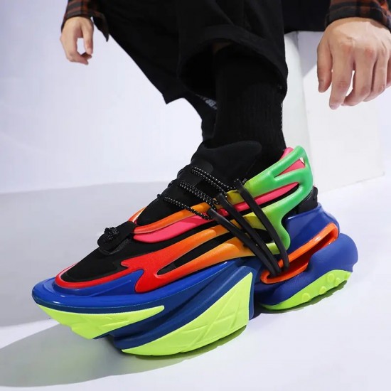 Hot Sale More Popular  New Brand Fashion Couple Shoes Men's Sports Shoes Casual Air Cushioned Thick Damping Sole Men's Shoes