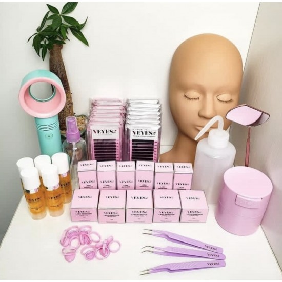 VEYES Eyelashes Training Practice Exercise Kit Makeup Mannequin Head Set Private Label Graft Individual Eyelash Extension Kits