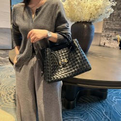 All Sheepskin Fashion Bag Women's New Metal Rope Buckle Hand Woven Single Shoulder Crossbody Handbag