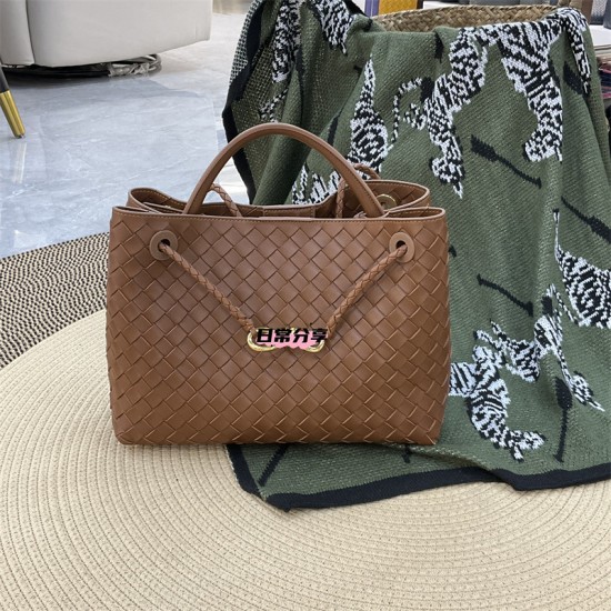 All Sheepskin Fashion Bag Women's New Metal Rope Buckle Hand Woven Single Shoulder Crossbody Handbag