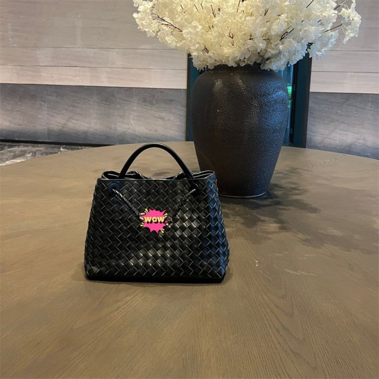 All Sheepskin Fashion Bag Women's New Metal Rope Buckle Hand Woven Single Shoulder Crossbody Handbag