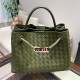 All Sheepskin Fashion Bag Women's New Metal Rope Buckle Hand Woven Single Shoulder Crossbody Handbag