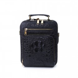 100% genuine leather handbag for men, made of real crocodile skin, shoulder strap style, crossbody bag