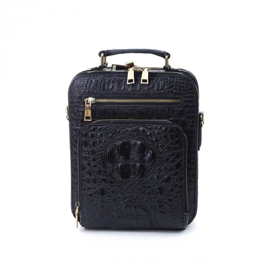 100% genuine leather handbag for men, made of real crocodile skin, shoulder strap style, crossbody bag