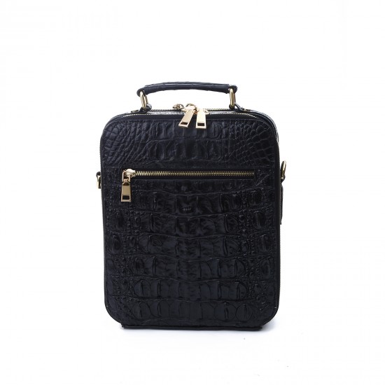 100% genuine leather handbag for men, made of real crocodile skin, shoulder strap style, crossbody bag