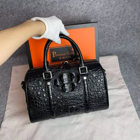 Classic Crocodile Leather Women's Handbag Vintage Style Pillow Bag Chains Zip Fashionable Crossbody Shoulder Bag for Summer