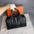 Classic Crocodile Leather Women's Handbag Vintage Style Pillow Bag Chains Zip Fashionable Crossbody Shoulder Bag for Summer