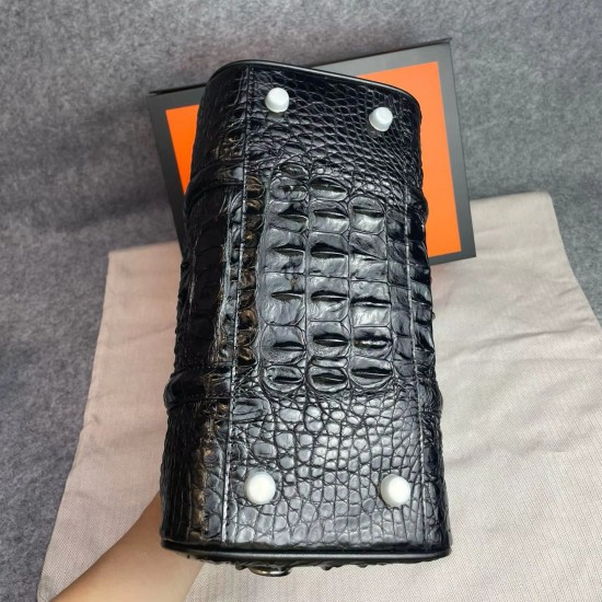 Classic Crocodile Leather Women's Handbag Vintage Style Pillow Bag Chains Zip Fashionable Crossbody Shoulder Bag for Summer