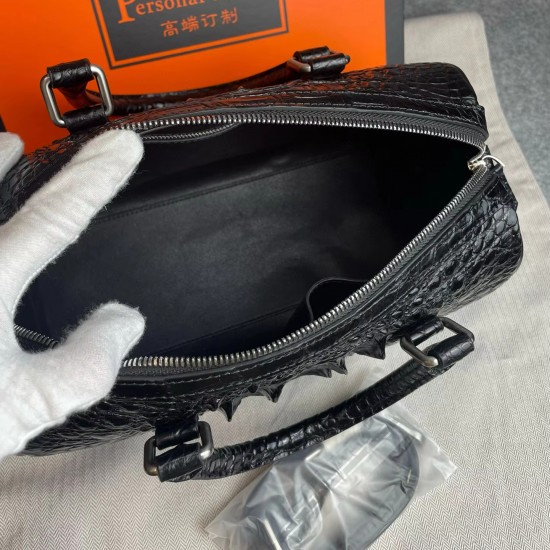 Classic Crocodile Leather Women's Handbag Vintage Style Pillow Bag Chains Zip Fashionable Crossbody Shoulder Bag for Summer