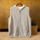 Customizable Men's Double-Sided Hooded Cardigan Pure Cashmere Knitted Zipper Hoodie Winter Casual Quick-Dry Breathable Warm Vest
