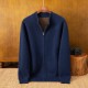 Men's Winter Warm Cardigan with Padded Cashmere Customizable Zipper Pocket Leisure Collar ODM Supply for Business Leisure Coat