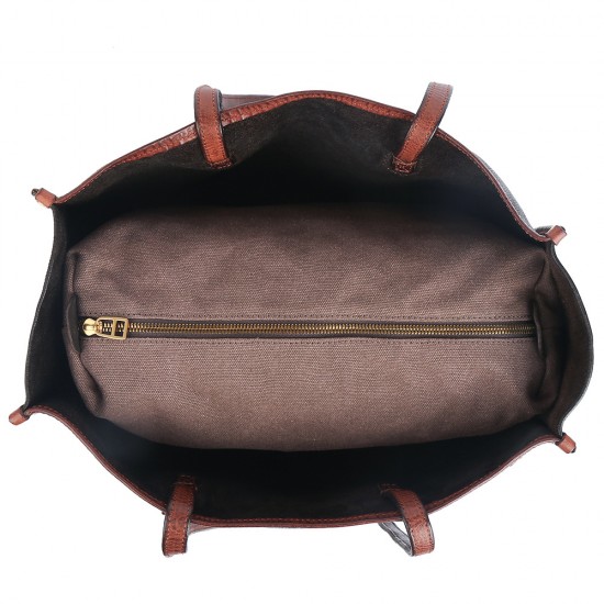 Retro Style Women's Large-Capacity Genuine Leather Crossbody Shoulder Bag Geometric Fashionable Accessory for Ladies