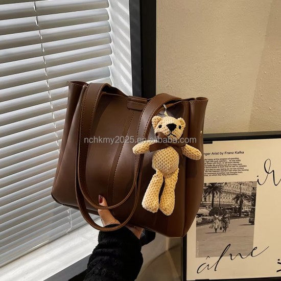 2025 New Large Capacity Handbag, Simple and Generous Large Capacity Leather Shoulder Oblique Straddle Shopping Bag