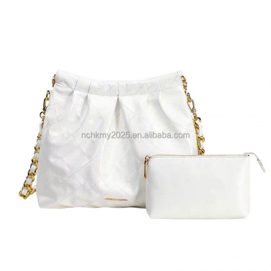 2025 New Large-capacity Shopping Bag Simple Genuine Leather Single-shoulder Crossbody, Oil Wax Leather Cowhide Handbag