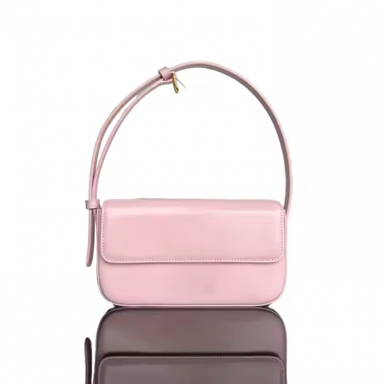 Red Haute Couture Single Shoulder Bag Large-Capacity Arc De Triomphe Underarm Style Genuine Leather Fashionable Cover Closure