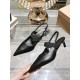 A Woman with a New Style of Pointed-toe Cool Shoes Made of Genuine Leather