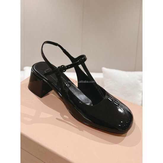 Baotou Mary Jane Shoes,  square Toe,Women's Genuine Leather