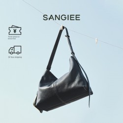 Shanji Air Hobo Bag for Women High-grade Lightweight Sheepskin Tote Vintage Fashion Three Straps Soft Shoulder Accessory