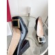 Square-buckle Platform High Heels, Women's Thick-heeled square Toe, One-foot Shallow Toe Single Shoes