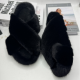 High-End Fluffy Mink Fur Winter Shoes for Women Versatile Black Outer Wear with Cross Heightening Function Fashionable Fur Boot
