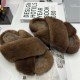 Mule Clogs Fuzzy Fluffy Natural Mink for Slippers Fashion Fur Slides for Home Outdoor Comfortable Boots and Shoes