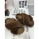 Mule Clogs Fuzzy Fluffy Natural Mink for Slippers Fashion Fur Slides for Home Outdoor Comfortable Boots and Shoes