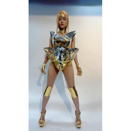 Customized AI Future Technology Mech Female Warrior Slimming and Sexy Armor Performance Dress with Personalized Images