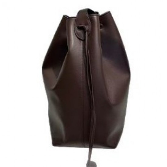 Imported Small Cowhide Water Bucket Bag Large Capacity Casual Simple Texture Shoulder Crossbody Zip Soft Leather Fashion