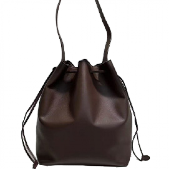 Imported Small Cowhide Water Bucket Bag Large Capacity Casual Simple Texture Shoulder Crossbody Zip Soft Leather Fashion