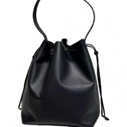 Imported Small Cowhide Water Bucket Bag Large Capacity Casual Simple Texture Shoulder Crossbody Zip Soft Leather Fashion