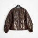 Winter Fashion Clothes Custom O-neck Down Jacket Oil Waxed Sheepskin Duck Down Coat for Women Ladies